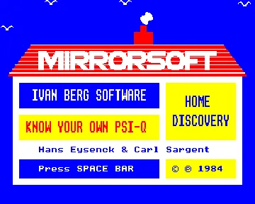 Know Your Own PSI-Q (1984)(Mirrorsoft-Ivan Berg Software) screen shot title